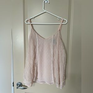 Torrid pink lace tank top. Size 0.